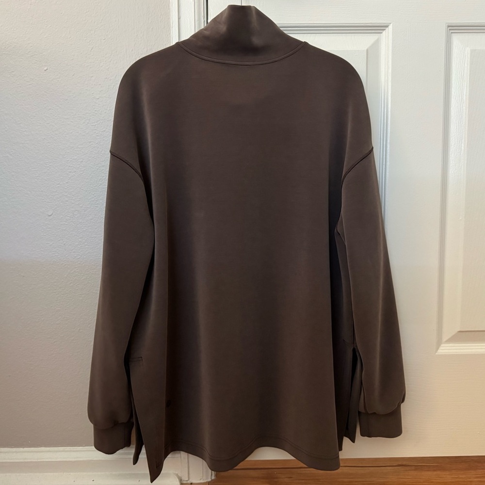 Lululemon Softstreme Funnel-Neck Long Pullover Oversized Tunic Shirt L Brown - Picture 3 of 4